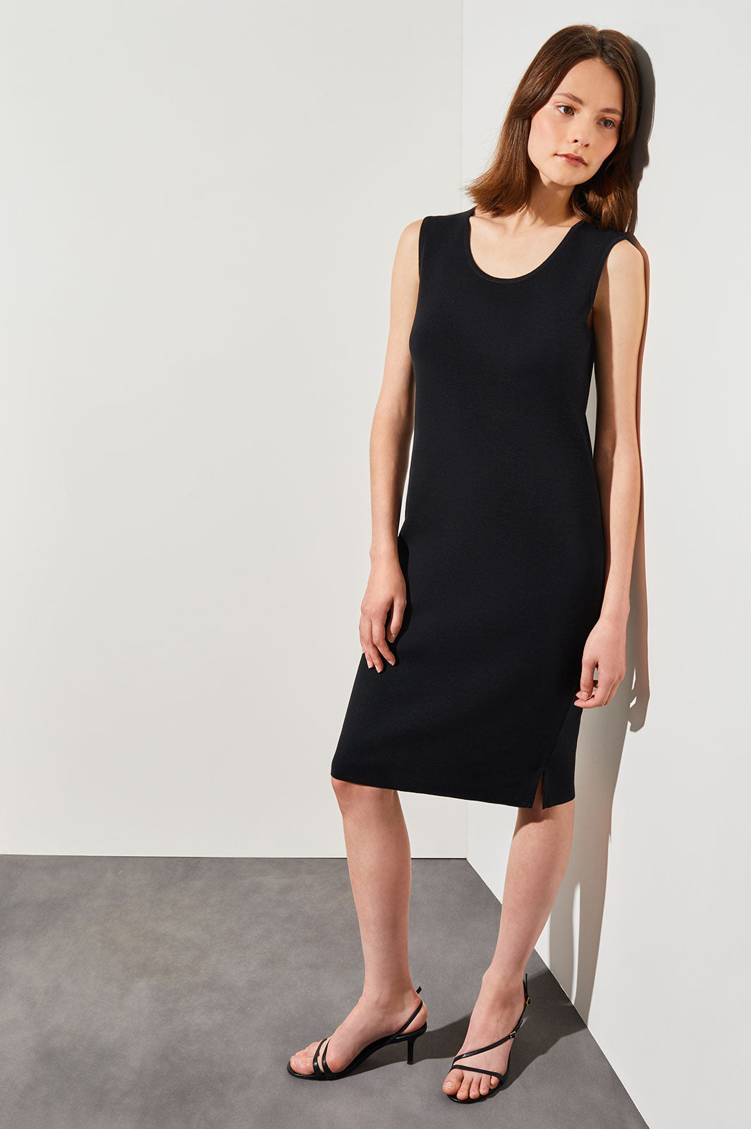 Sleeveless Sheath Dress Black Knit Dress Ming Wang