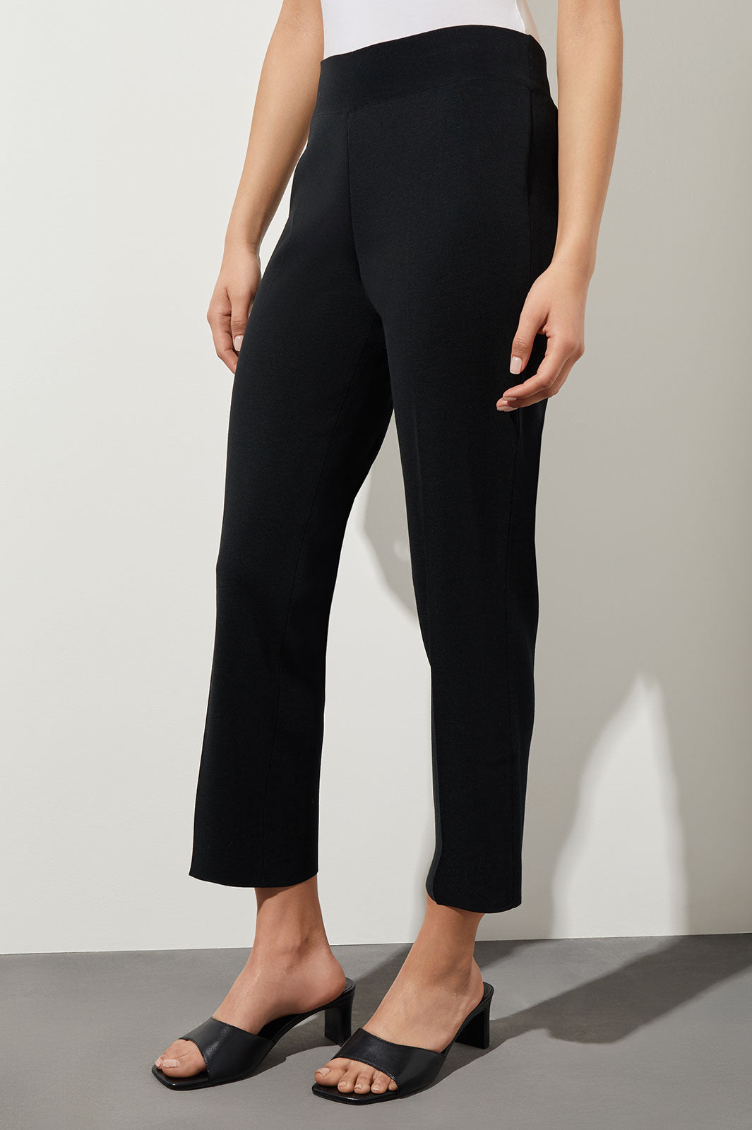 Knit Classic Cut Ankle Pants | Ming Wang