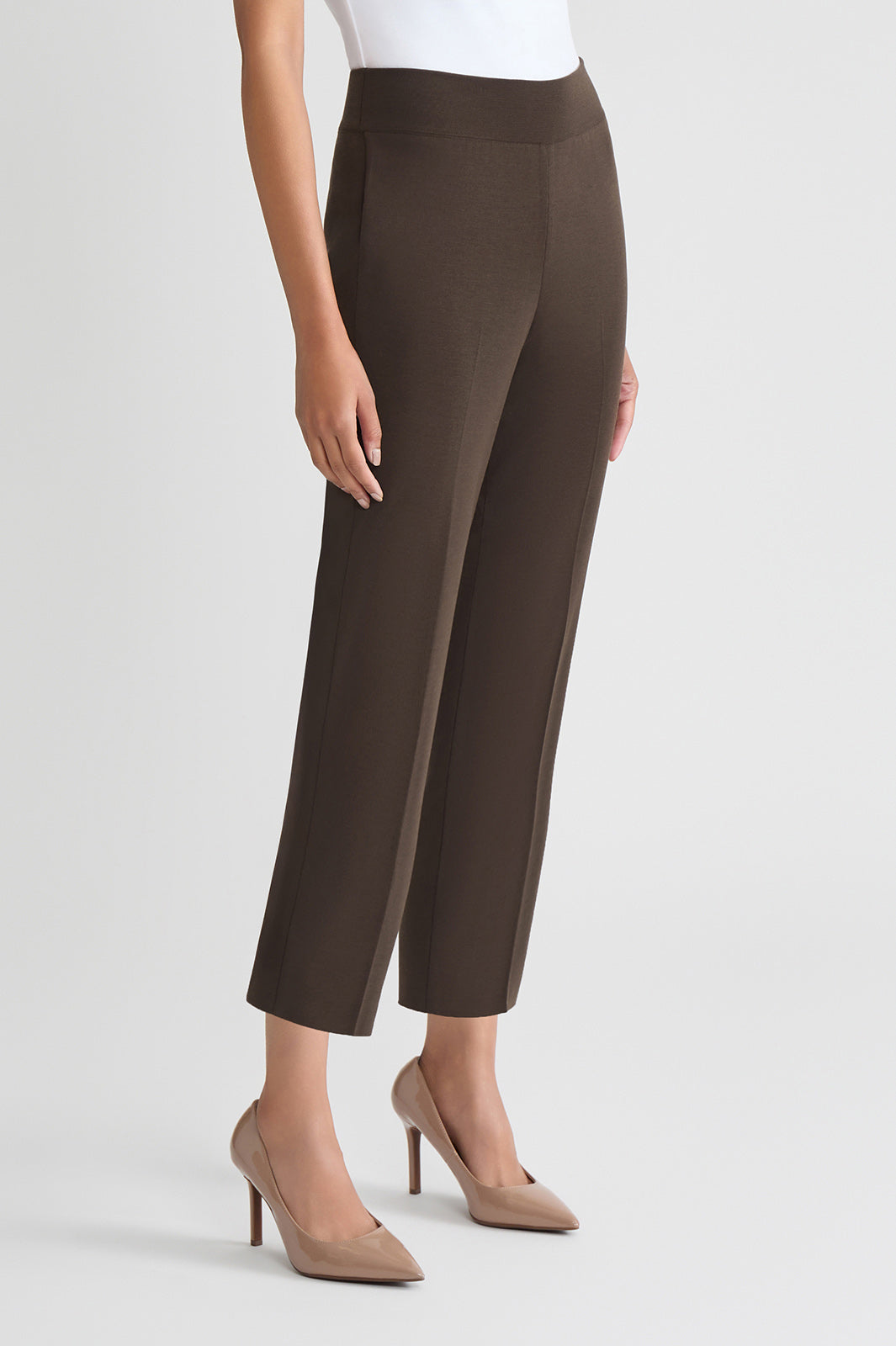 Knit Classic Cut Ankle Pants | Ming Wang