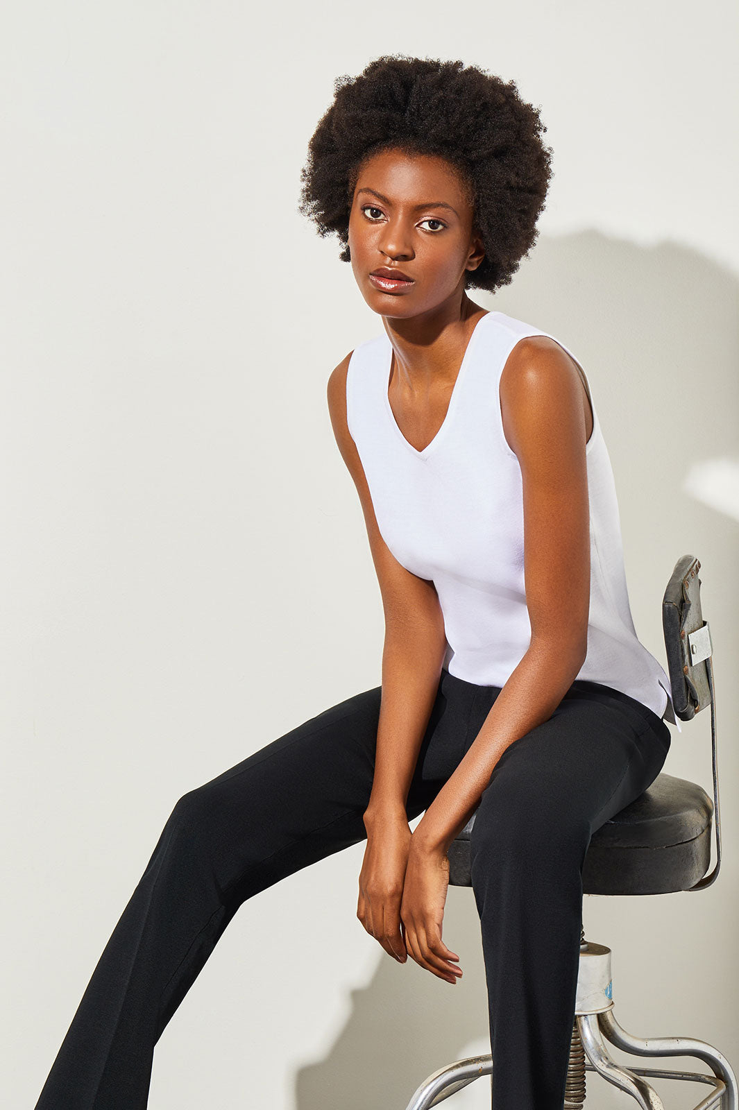 euw ○ wave design knit tank-top / ivory Knitted Tank Top Ivory - Ivory | Djerf Avenue