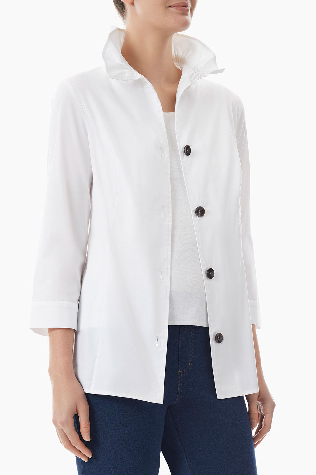 トップス Cotton frill collar blouse / white Cotton frill collar blouse / white | Tostalgic