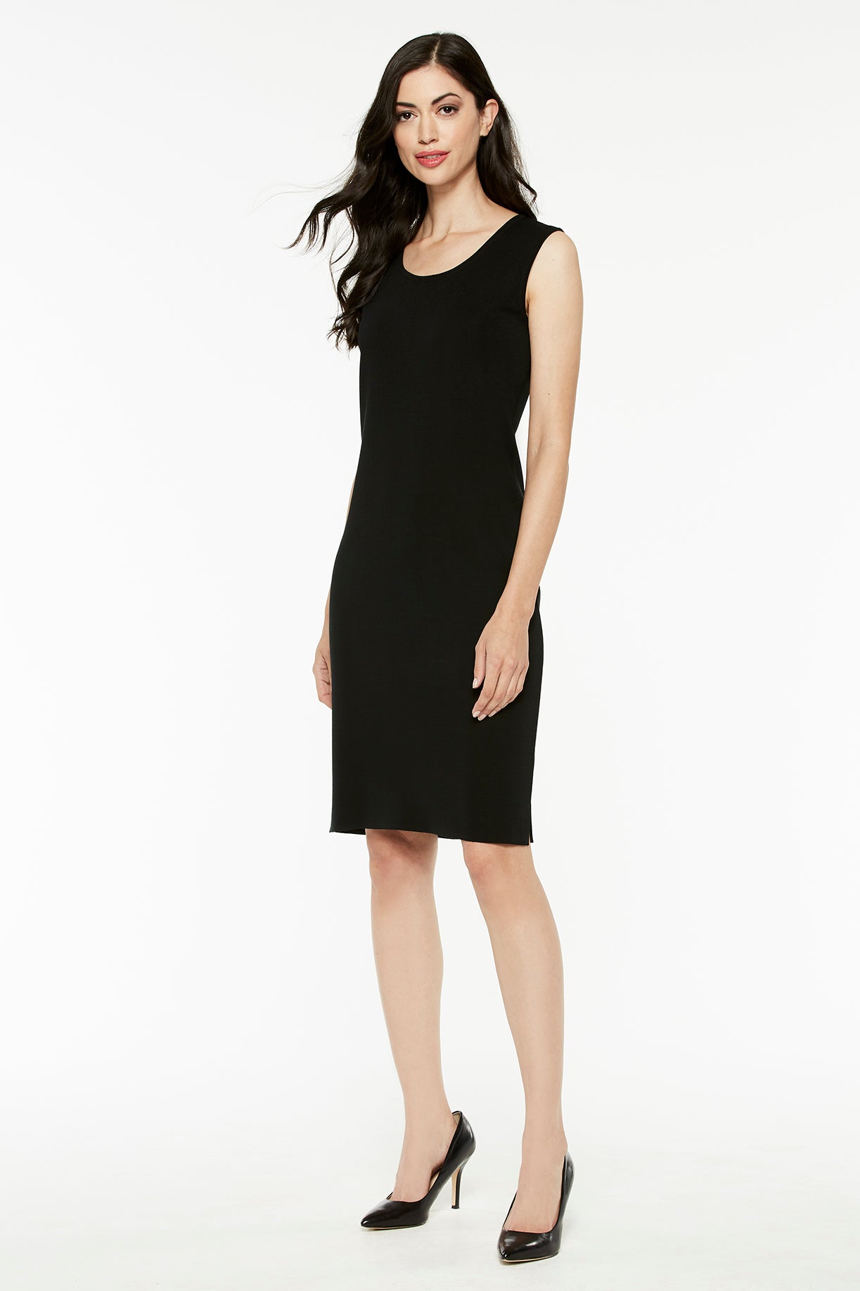 Sleeveless Sheath Knit Dress, Black | Ming Wang Sleeveless Sheath Knit Dress, Black | Ming Wang