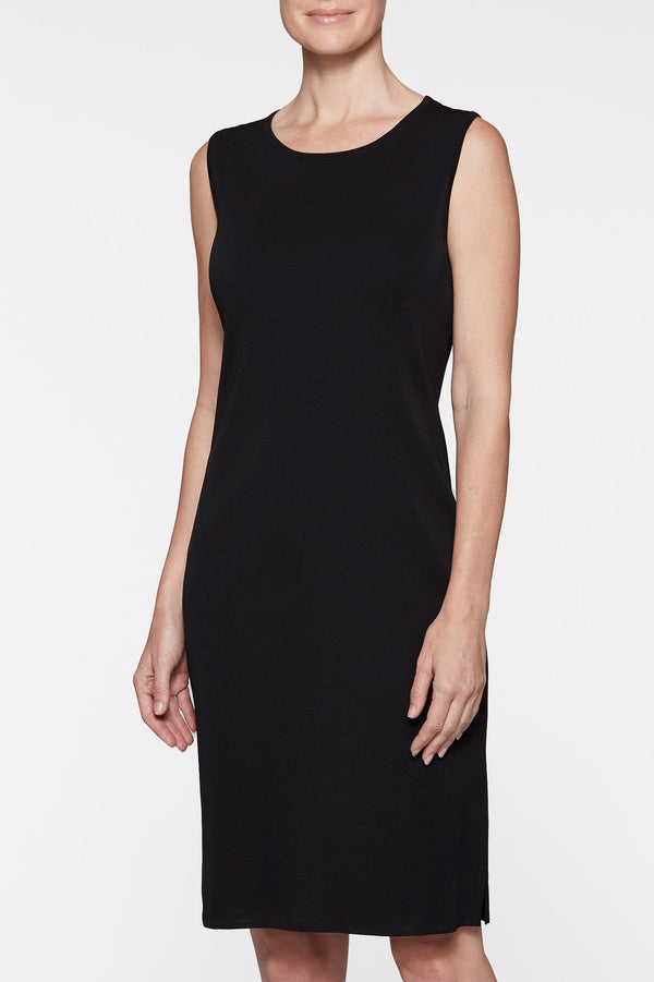 knitted 2 in 1 dress Elise Plain 2-In-1 Knitted Top Silk Pleated Dress – BowsBoutiques main image 1
