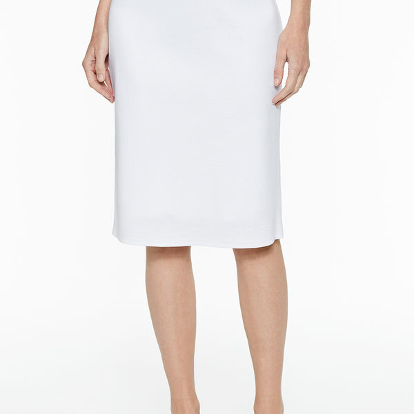 ワンピース UMA WANG Women Mid Skirts UW5084 UW128 WHITE Plus Size Lined Below the Knee Straight Knit Skirt, White