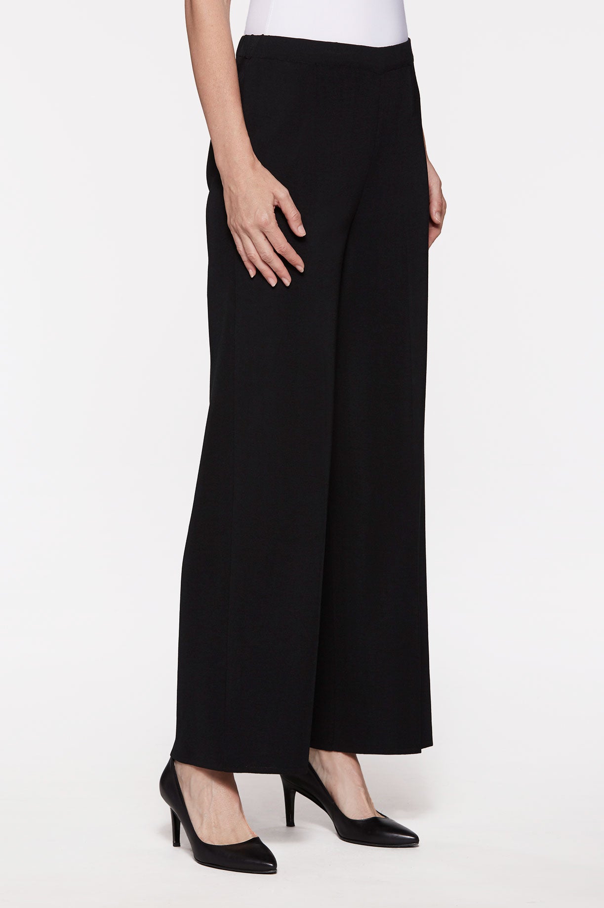 Plus Size Knit Wide-Leg Pants | Ming Wang